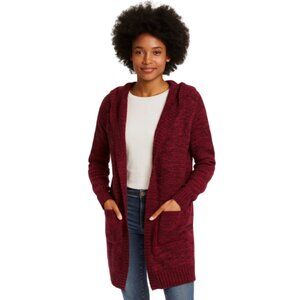 Divine Heart Hooded Knit Cardigan - Wine Color, Size 3X , Lightly Used Cozy Mid